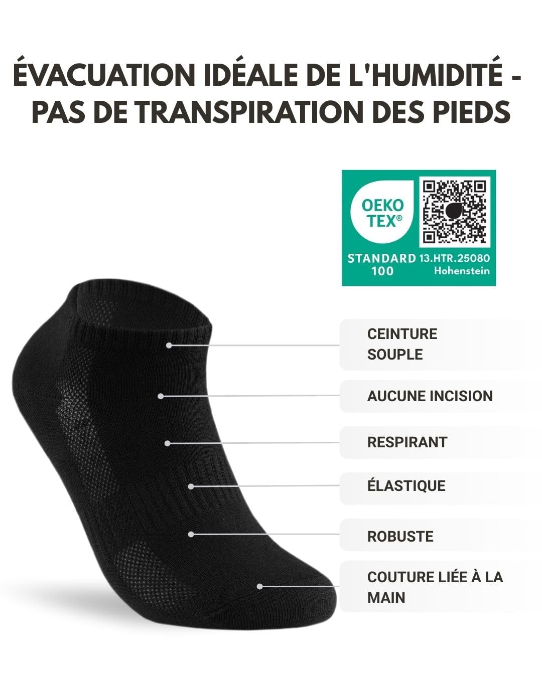 10 Paires Chaussettes Basses Homme Femme Socquettes Courtes Coton Respirant