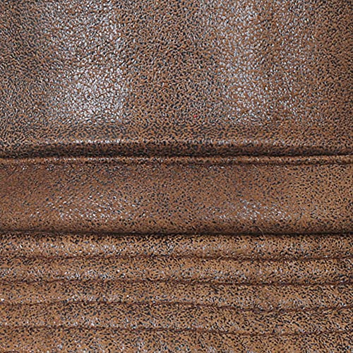 Ililily Vintage Faux Leather Rolled Short Brim Fedora Flat Pork Pie Hat, Light Brown, Medium #TOP3