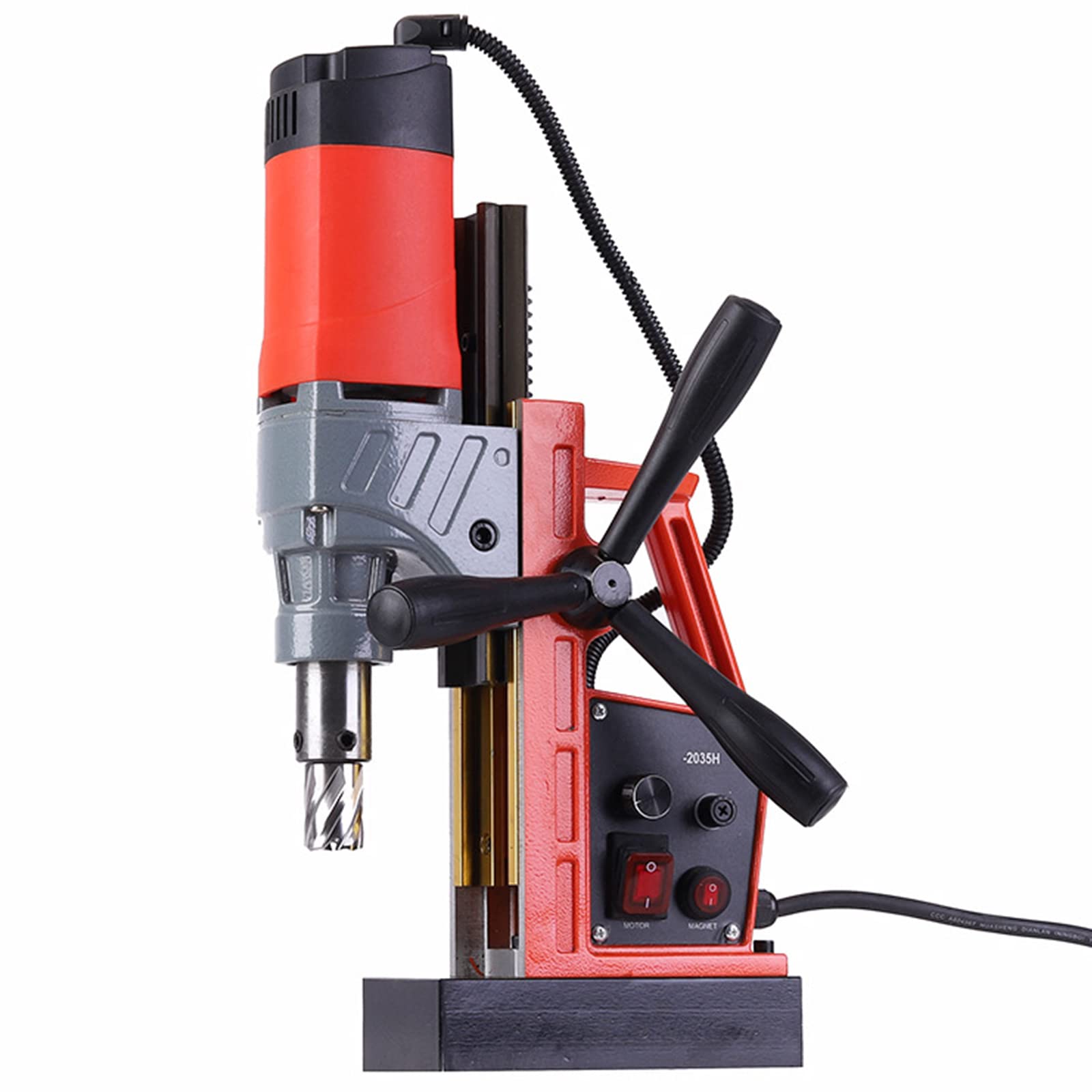 Taladro Magnético 1280W 1,37" Taladro De Base Magnética Núcleo Magnético Taladradora Magnético Profesional Taladro Magnético Taladro Electromagnético Profesional Para Industrial