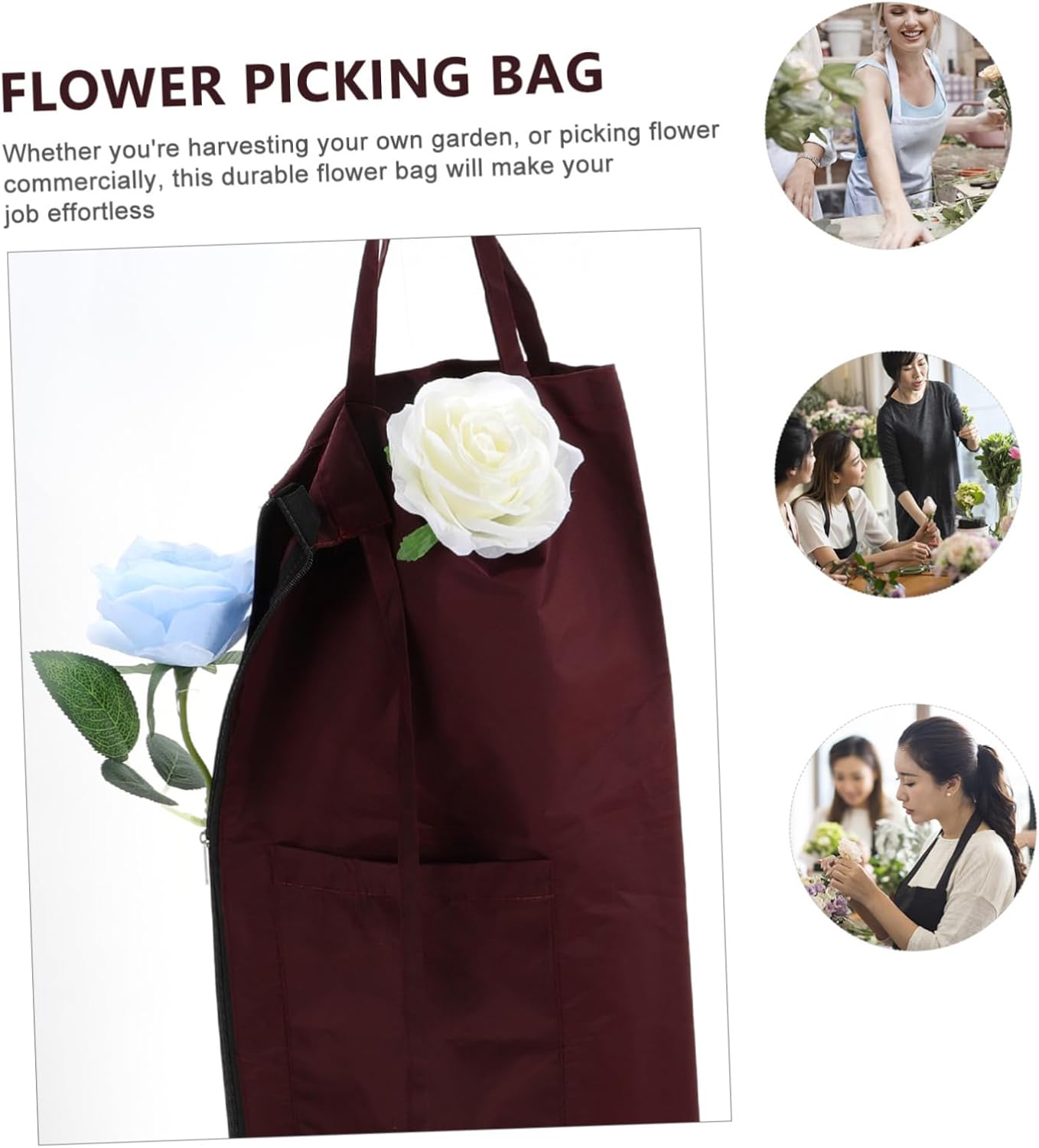 VALICLUD 1Pc Creative Flower Picking Bag Durable Oxford Cloth Flower Pouch for Easy Harvesting Multi Functional Defloration Accessory for Gardeners Florists image 5