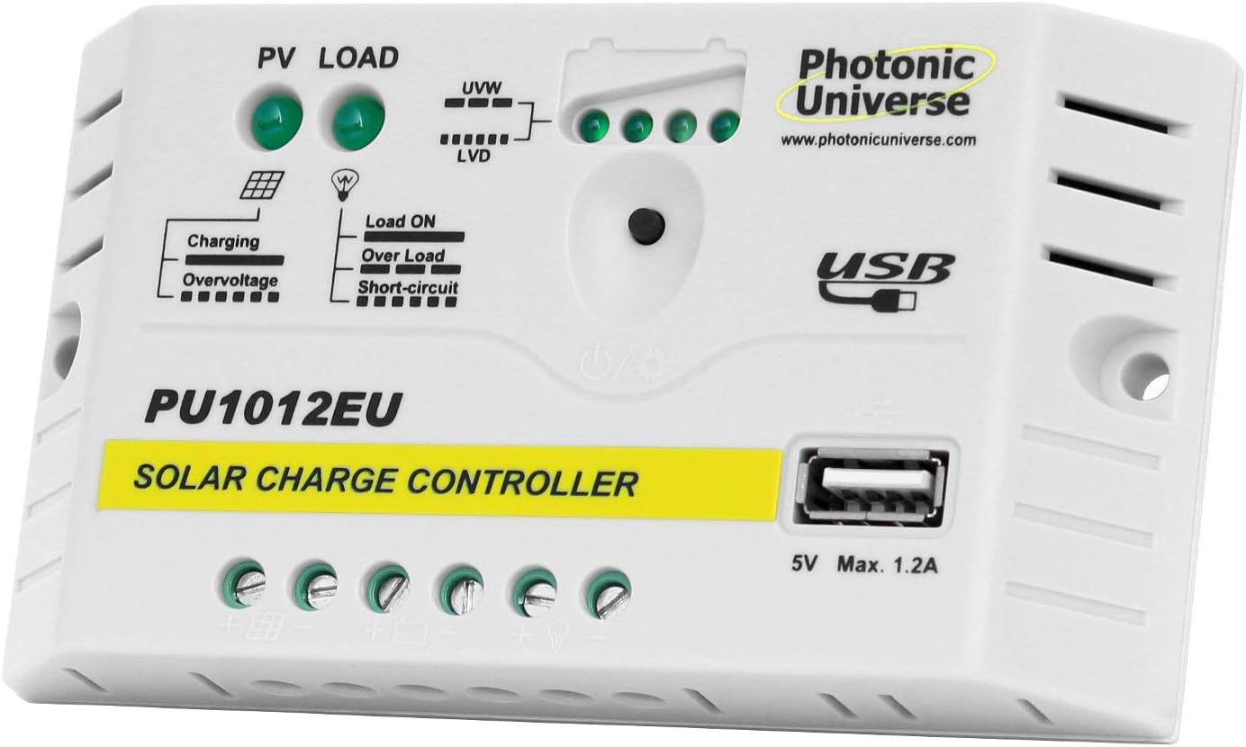 10A solar charge controller / regulator for 12V batteries and solar panels up to 160W