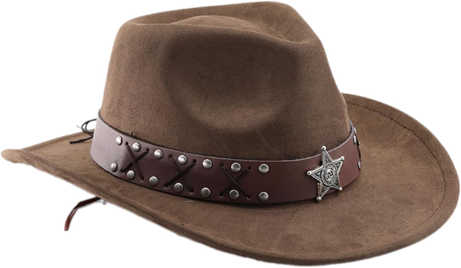 Ethnic Wide Brims Hat for Adult Stage Formal Occasion Masquerades Props Music Festival Dressingup Wide Brims Fedoras Hat Coffee