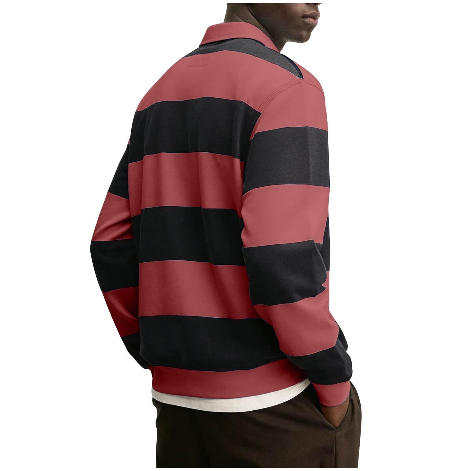 Polohemd für Herren, langärmelig, atmungsaktiv, Arbeitspolo-Shirt, lässig, Button-Down-Golf, Tennis, T-Shirt