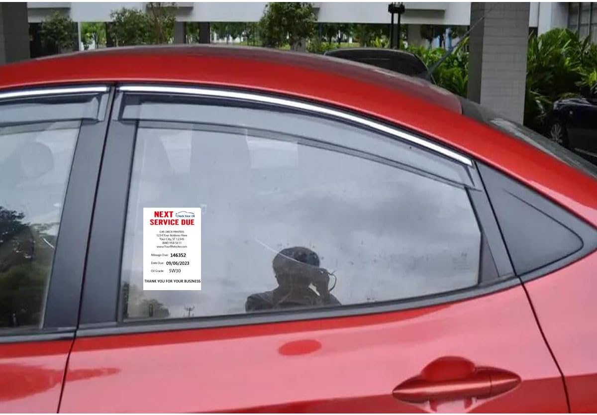Oil Change Thermal Label Printer Check Your Oil Thermal Stickers 1.5×2.5 Inch Next Service Printer for Car (Pack-500)