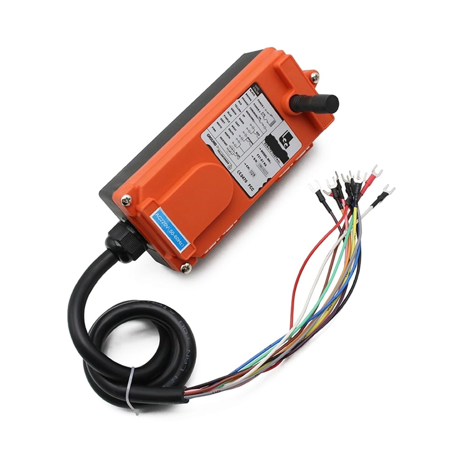 1PCS 220V 12V 24V 380V Industrial Remote Control Switch Crane Control Crane 1 Transmitter + 1 Receiver F21-E1(English Model,DC36V)