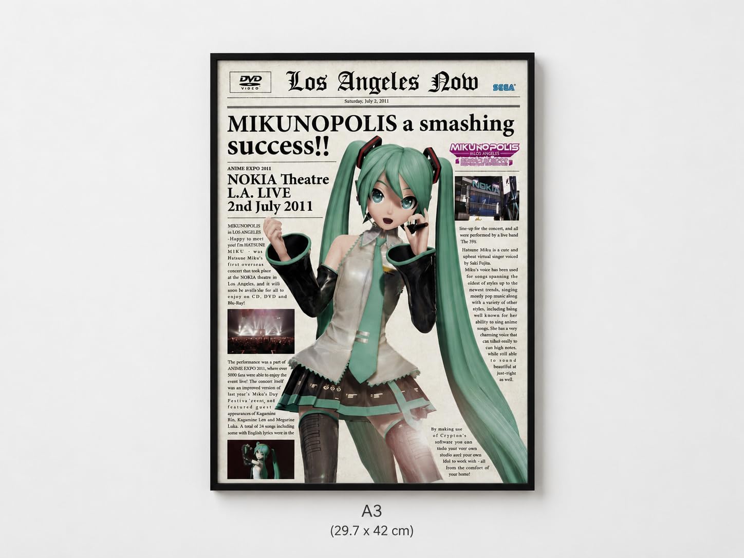 Miku Concert Poster | Vocaloid Anime Wall Art Print | Vintage