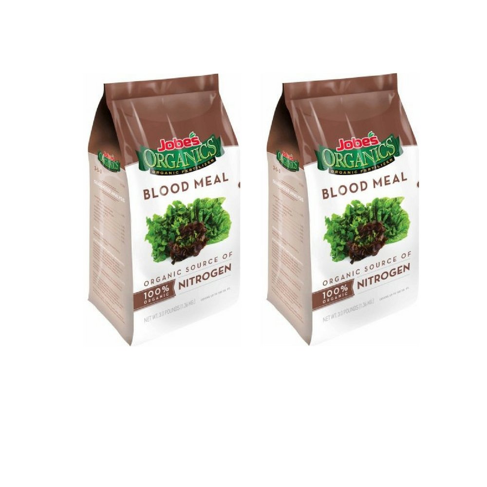 Jobe’s Organics Blood Meal 12-0-0 Organic Nitrogen for Berries, Leafy Vegetables, Ferns, Shrubs and Composting, 3 pound bag - 2 Packs