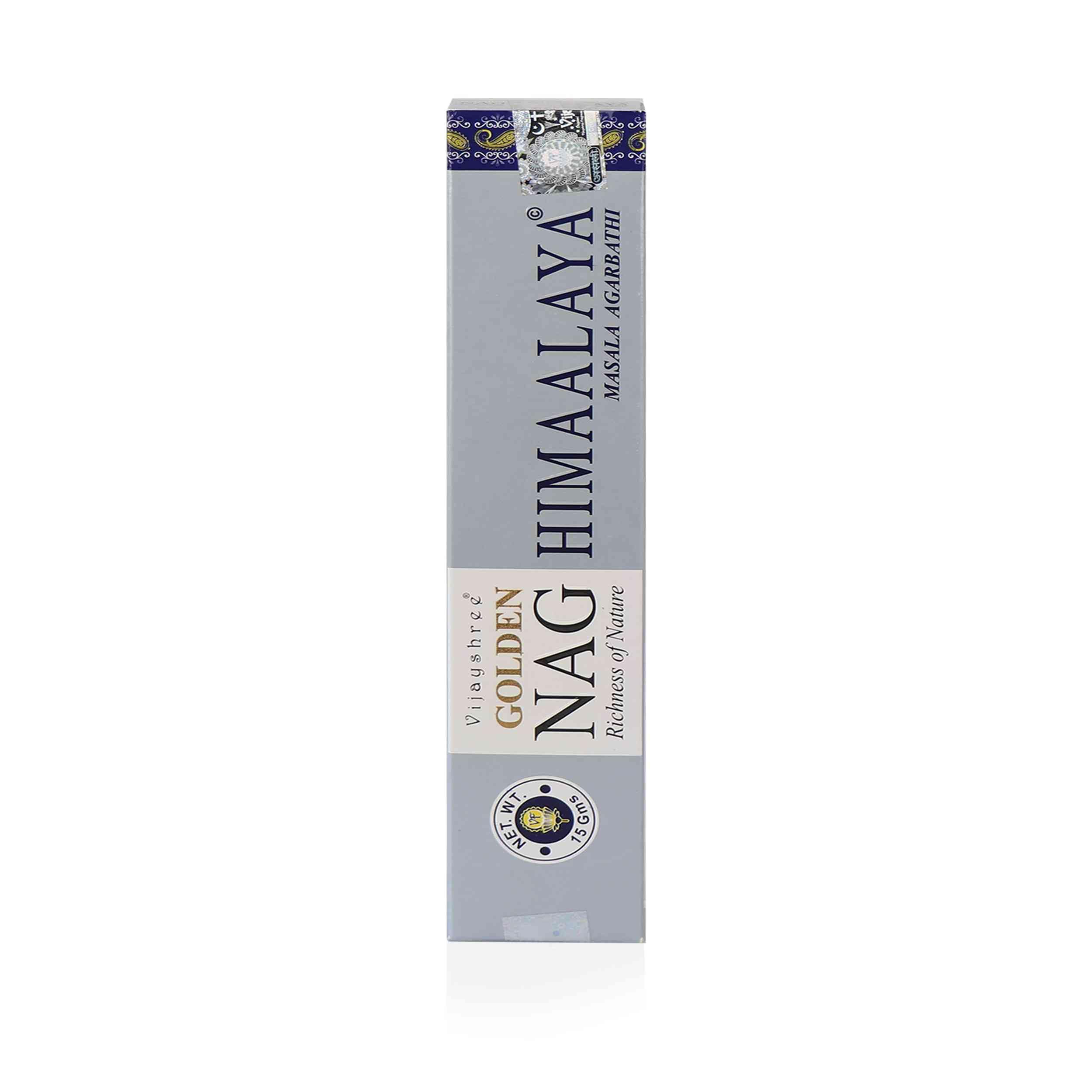 Nklaus Himalaya Golden Nag Incense Sticks 15G - Hand Rolled Incense With Clear, Vegetable Fragrance - Masala Quality For Meditation And Mindfulness