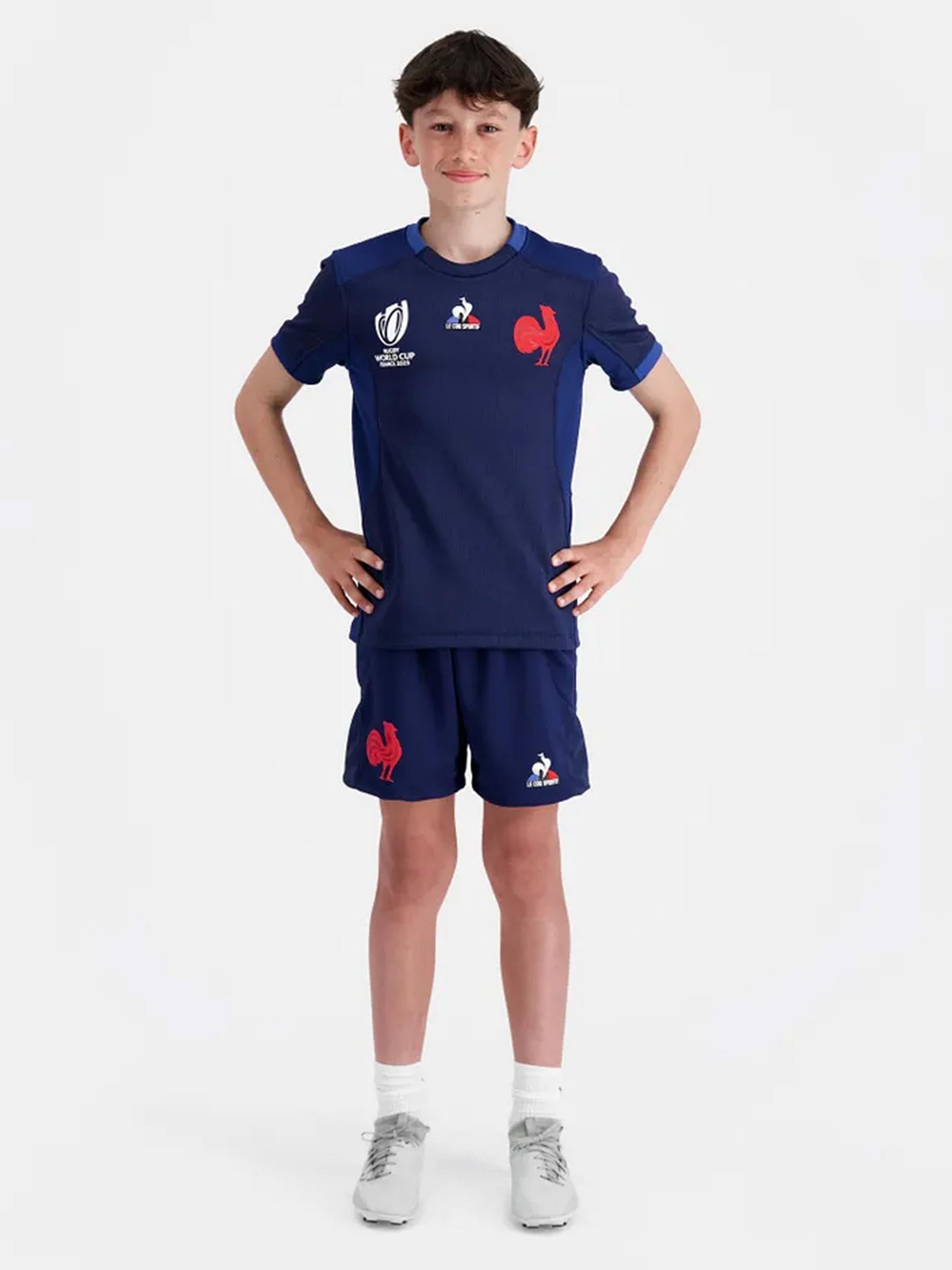 Le Coq Sportif Ffr XV Maillot Replica Cdm Enfant Pblue T-Shirt Manches Courtes Mixte Enfant