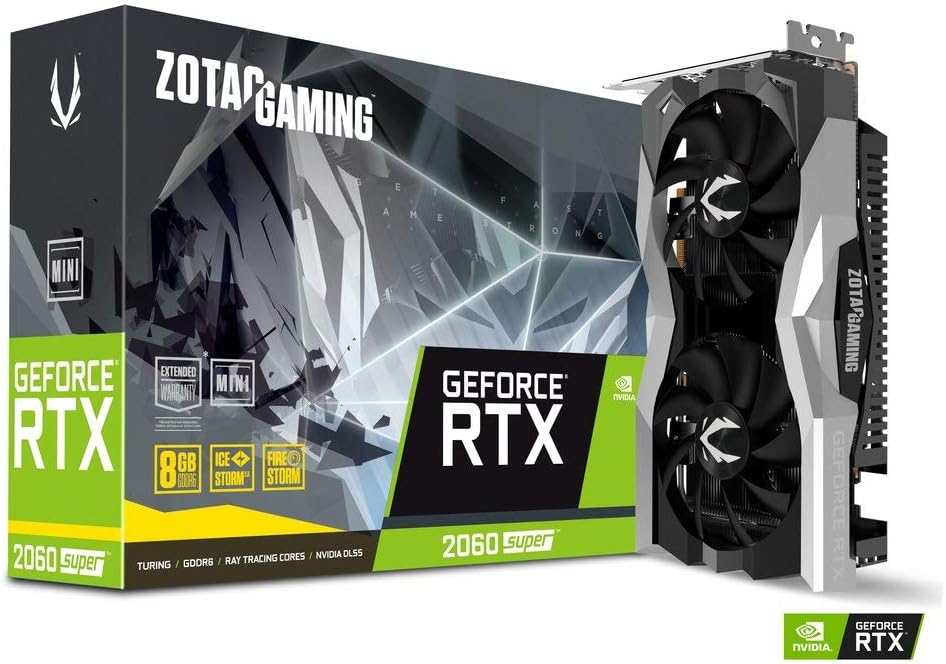 ZOTAC GAMING GeForce RTX 2060 SUPER MINI 8GB GDDR6 256-bit 14Gbps Gaming Graphics Card, Ice Storm 2.0, Super Compact - View 1
