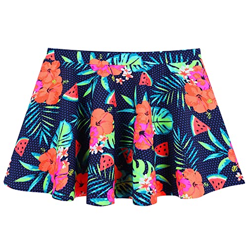 Image of TFJH E 3 in 1 Sets Girls Swimsuits Short Sleeve Rashguard Suit UV 50+ Princess Swimwear Dress Skirt Zip 3-12Y