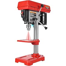 8" Benchtop Drill Press with Laser, 5 Speeds & LED Light, for Wood or Metal