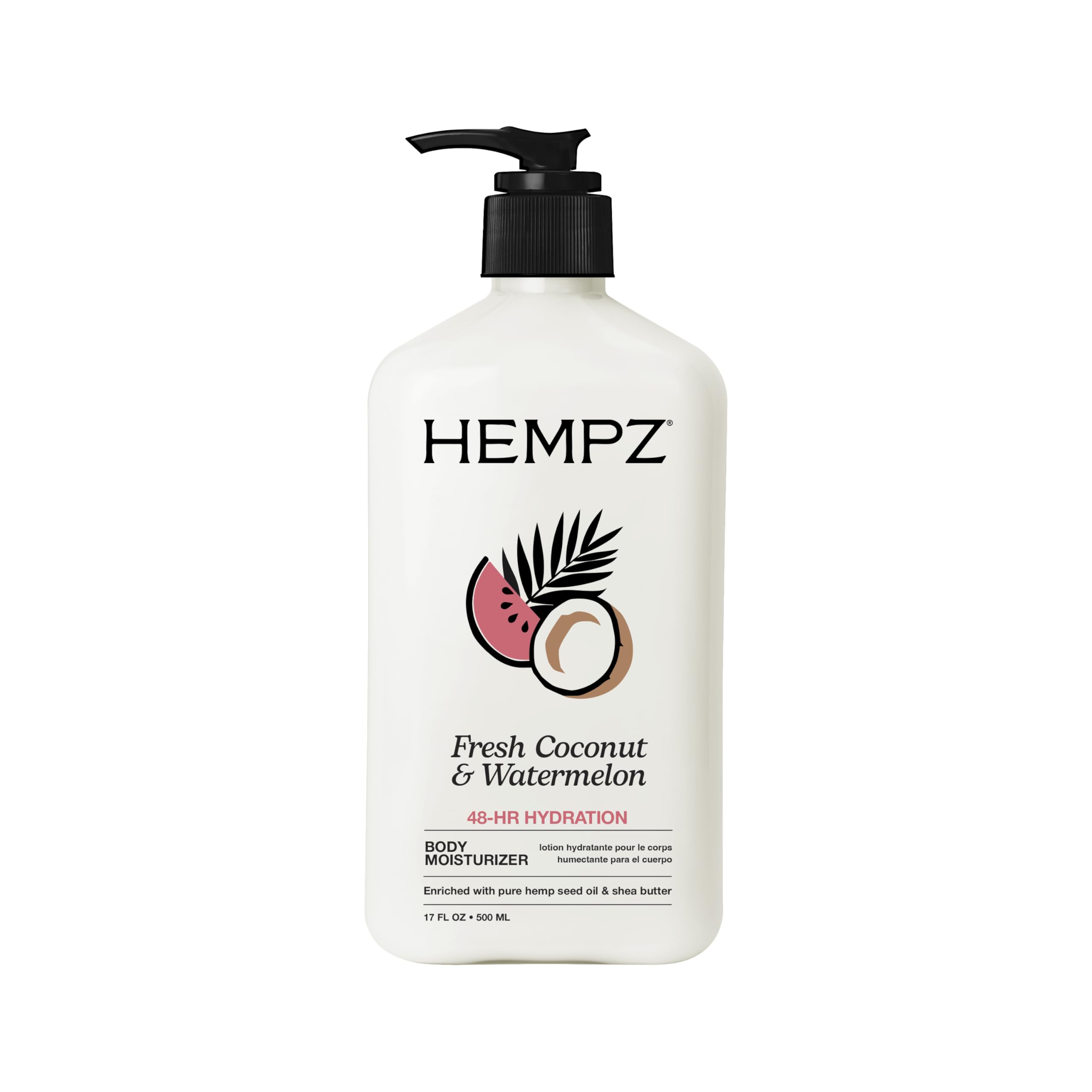Hempz Body Lotion - Fresh Coconut & Watermelon Daily Moisturizing Cream, Shea Butter Body Moisturizer - Skin Care Products, Hemp Seed Oil - Large