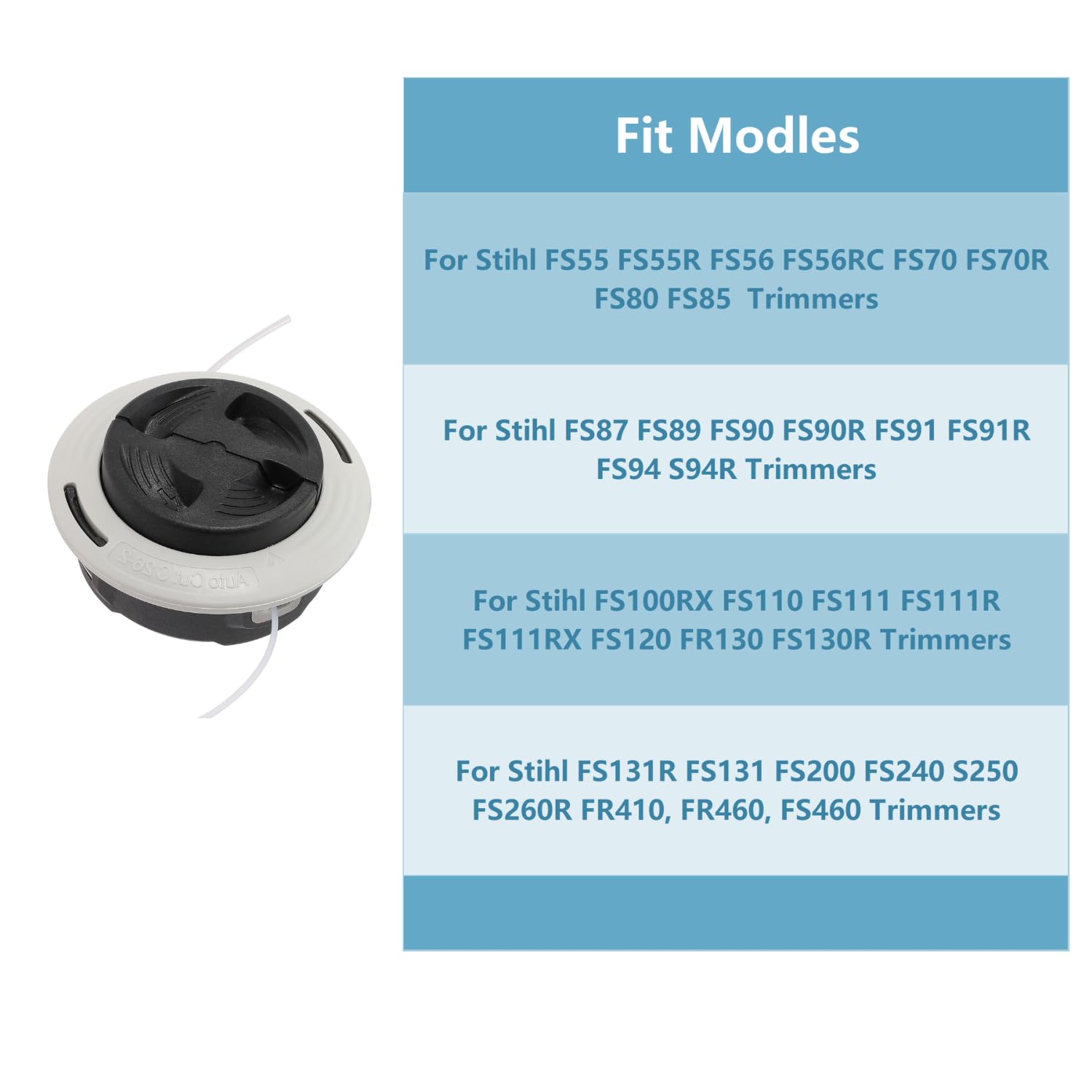 Testina di ricambio per decespugliatore Stihl FS55 FS55R FS56 FS56RC FS70 FS70R FS80 FS85 FS90 FS90R FS91 FS94 FS110 FS120 FS131R FS131 S250 FS240 10 21. 69 per C26-2, 5 pezzi