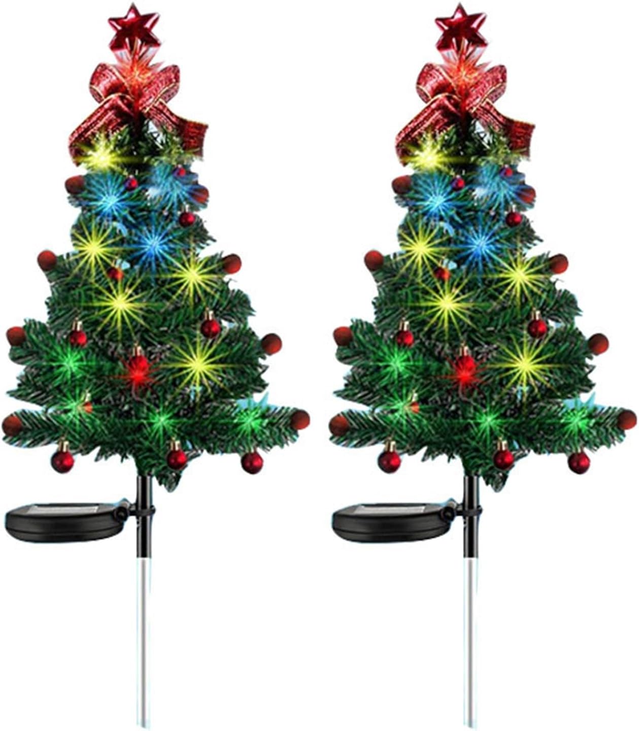 Tainrunse Outdoor Christmas Lights Front Sidewalk Driveway Solar Light 2 Pcs Lawn