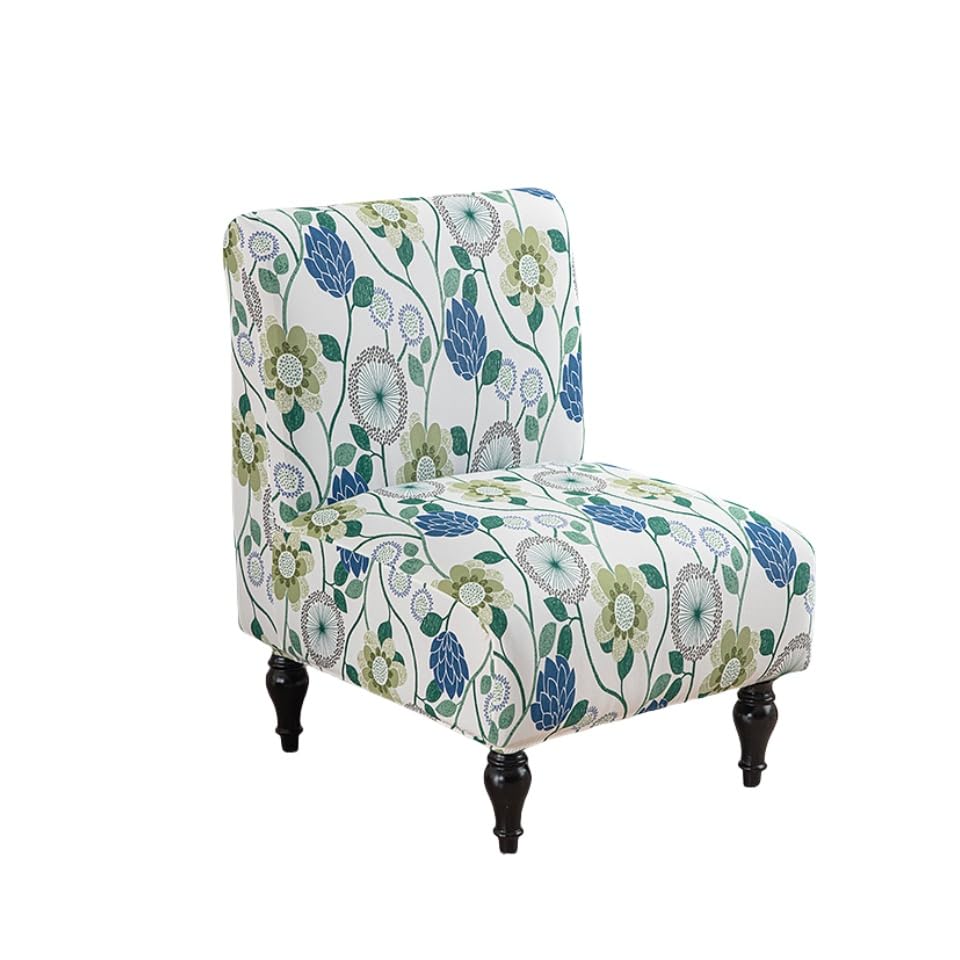 BSYMDH Armless Accent Chair Covers Printed Soft Armless Chair Slipcovers Armless Chair Slipcover Printed Slipper Chair Slipcover Printed Armless Chair Covers for Hotel Living Dining Room,06
