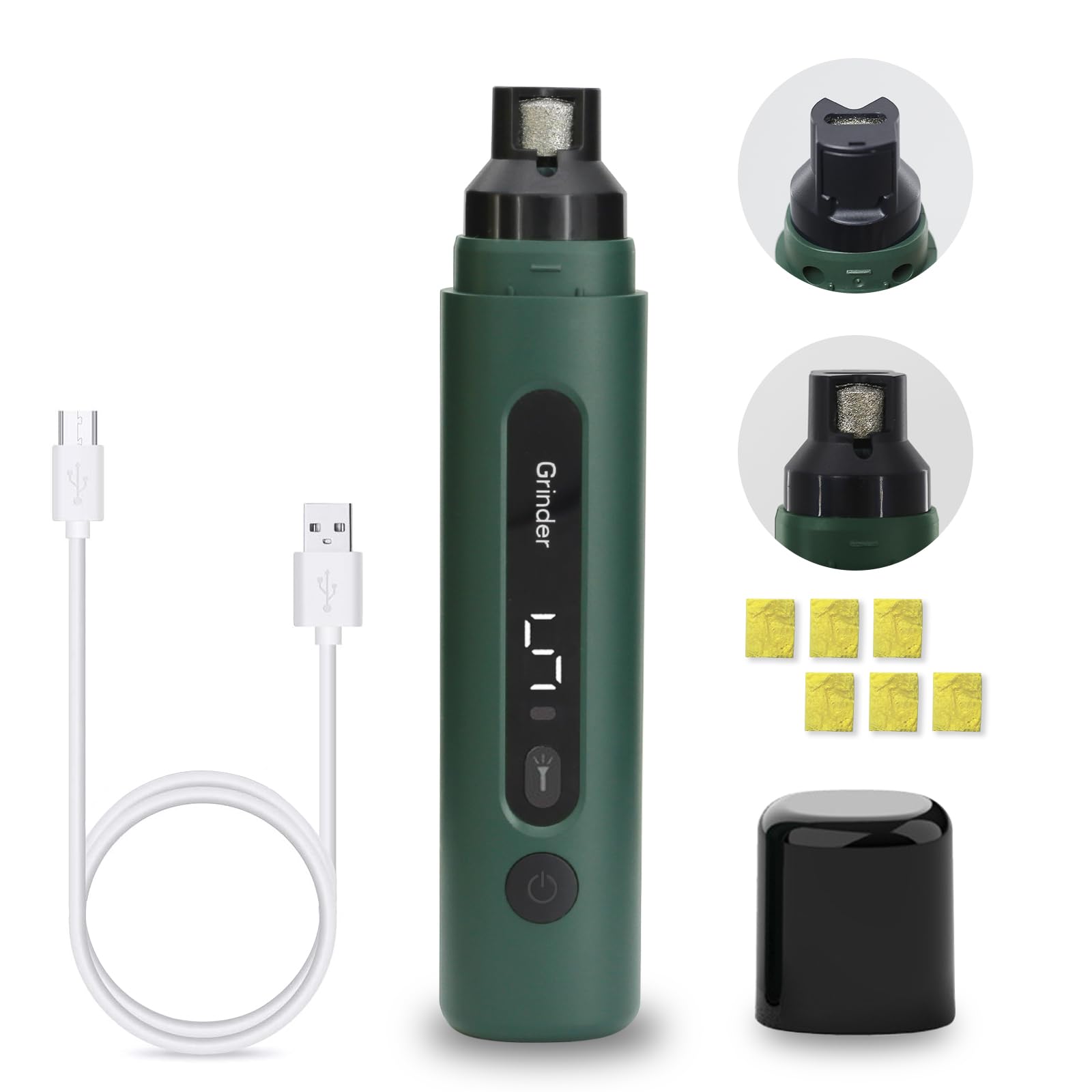 SUPERFA Electric Dog Nail Grinder With Dust Proof, 5 Speed Silent Dog Nail Trimmer with LED Lights
