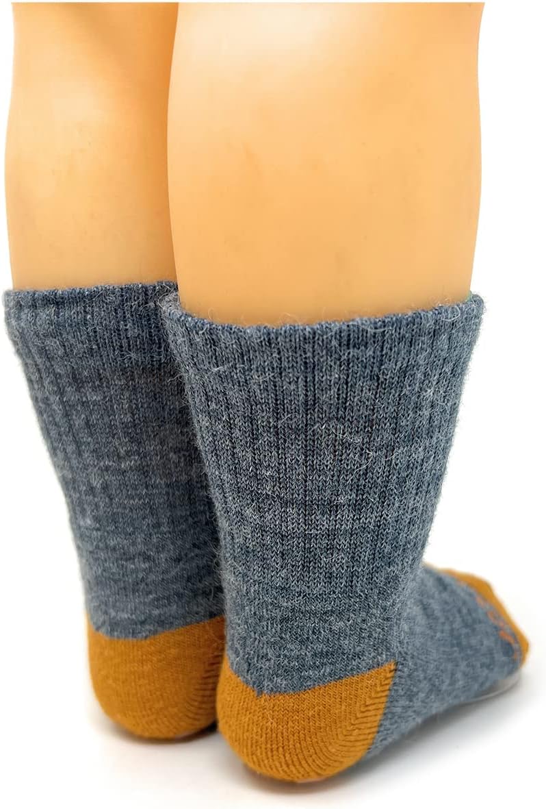 WARRIOR ALPACA SOCKS - Children's Comfort Cushioned Retro Solid Quarter Crew - Unisex with Non-Skid Alpaca Appliqués - Image 5