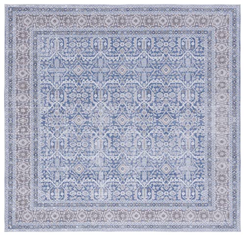 Tapete cuadrado washable Safavieh 4 pies Blue & Rust miniatura 1