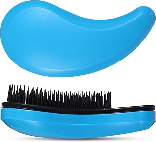 Small Dog Brushes for Grooming, Portable Yorkie Brush, Blue | Comma-Shaped, Gentle Soft Bristles, For Shih Tzu, Maltese, Maltipoo, Pomeranian, Puppy, Chihuahua, Reduces Shedding & Tangles