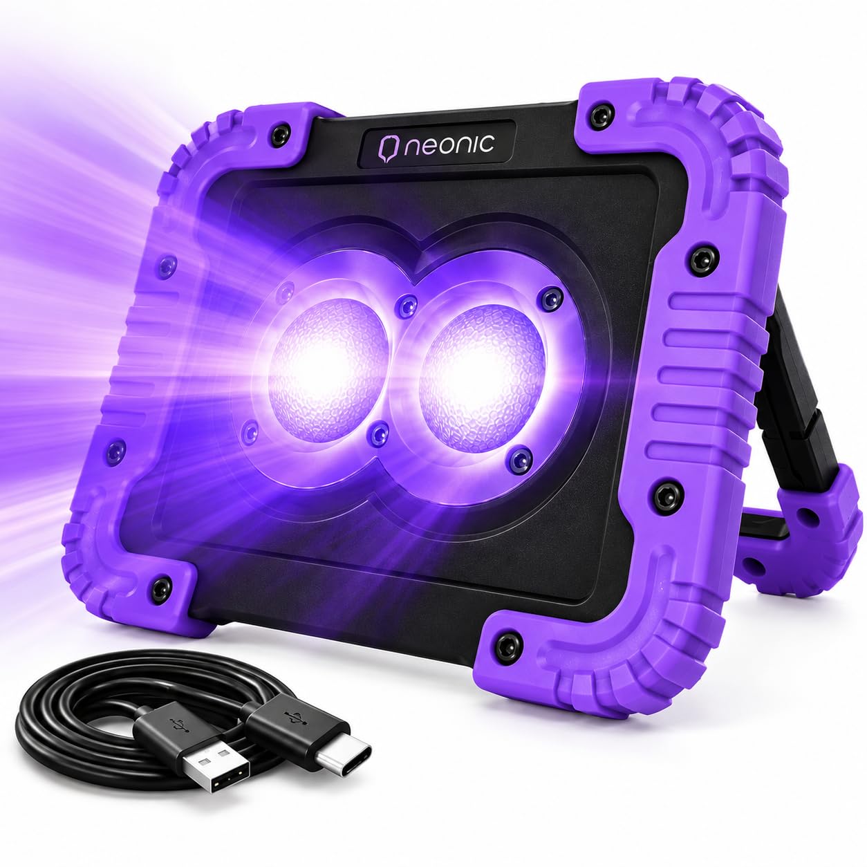 Neonic Rechargeable UV LED Black Light, Battery Operated Powered