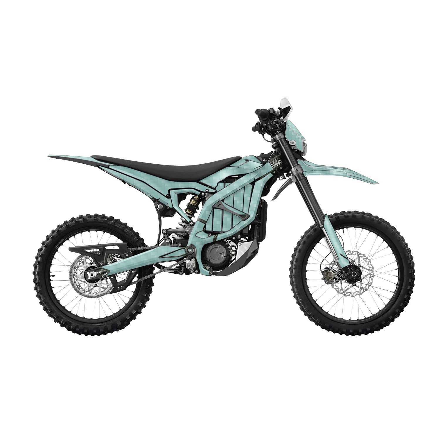 Carbon Fiber Surron Ultra Bee Graphics Kit Wrap - Solid Seafoam - Sur-Ron Skin - Premium 3M Vinyl Protective Wrap Decal Cover - Easy to Apply | Crafted in The USA by MightySkins