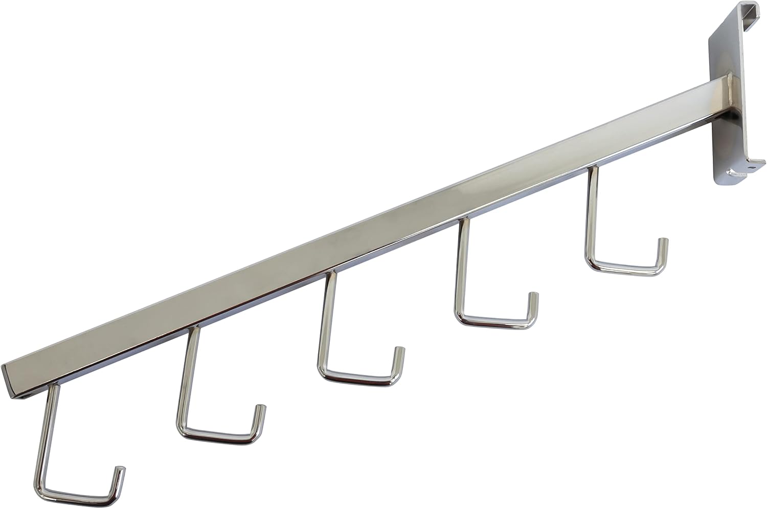 Victory Display 5-Hook Waterfall Wall Grid Fixtures (2-Pack) | Wall Hooks for Clothing, Accessories, and Housewares | Retail Display Arm for Grid Panel and Store Merchandising | Chrome Finish Color