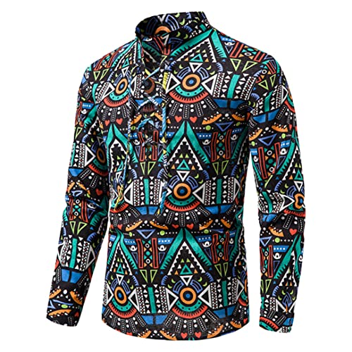 Chemise coton et lin homme de qualité supérieure style rétro africain XL
