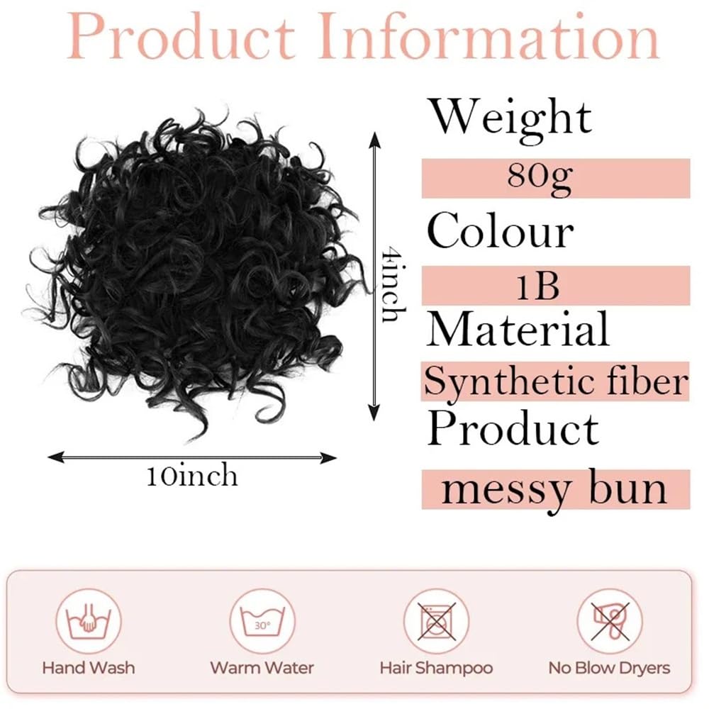 sztuczne włosy kok Messy Bun Hair Pieces dla kobiet Syntetyczny kręcony kucyk ze ściągaczem Updo Hair Piece Akcesoria do włosów(4-30)