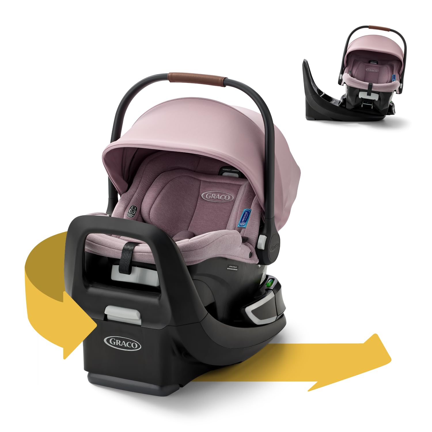 Graco SnugRide Turn & Slide Infant Car Seat, Rear Facing Rotating Car Seat with Base for 4-30 lbs. with 180 Degree Turn for Easy Access, Lightweight Carseat with SnugLock Technology, Noir — view 11