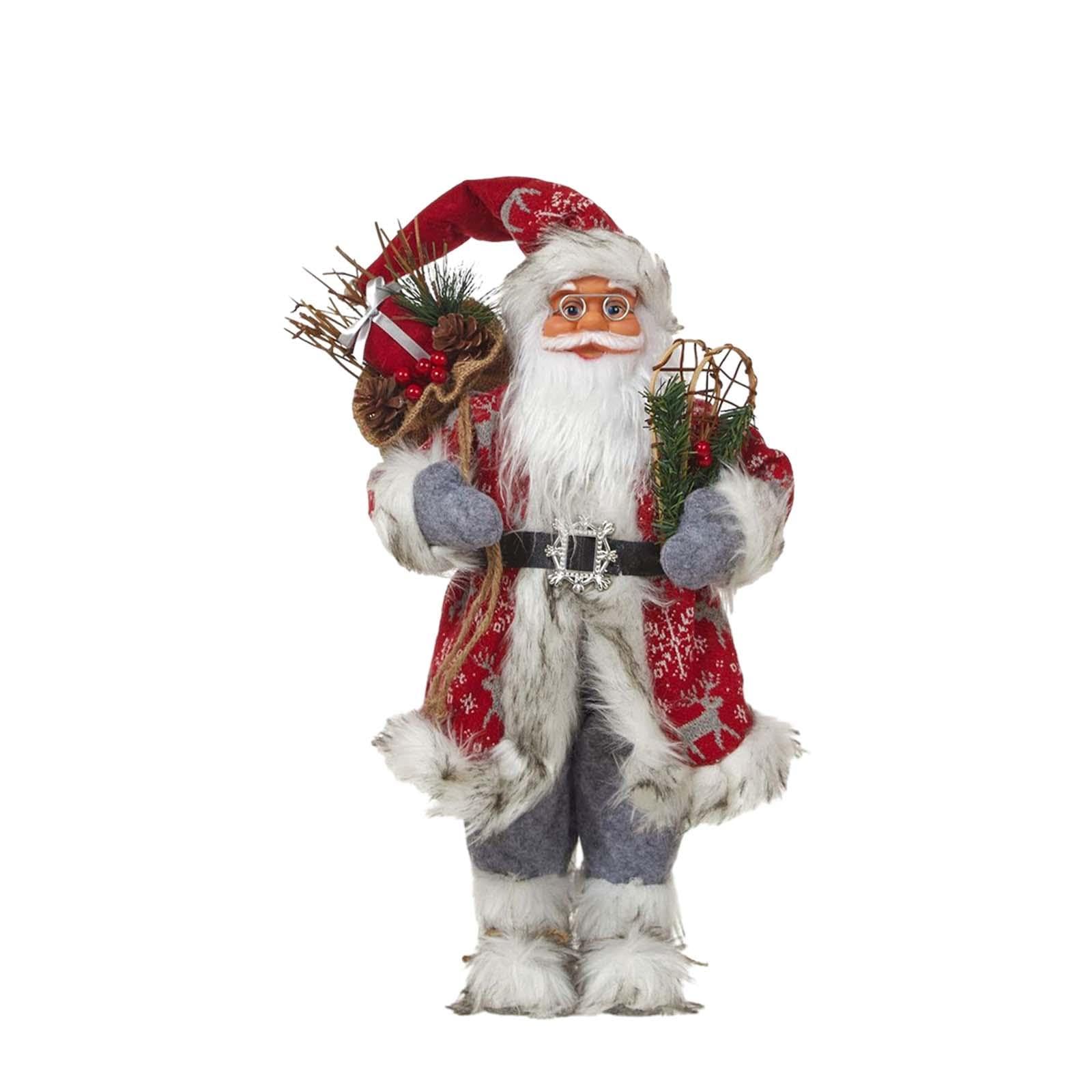 Stehende Weihnachtsmann-Figur 45cm Tischdekoration für Weihnachten, Party, Hochzeit, Silvester, drinnen- 45cm Weihnachtsmann Puppe
