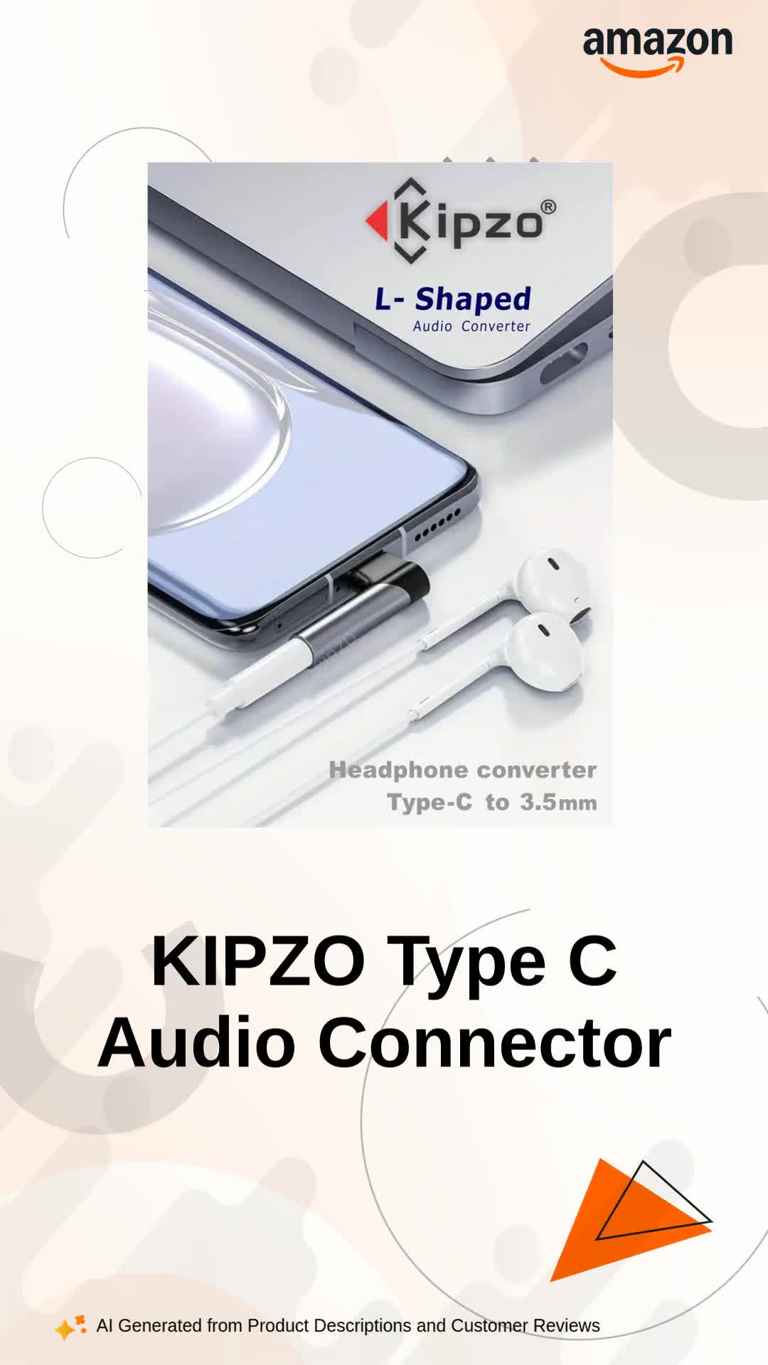 KIPZO® Grey Type c to 3.5mm Audio Connector Grey l Shape 90 Degree