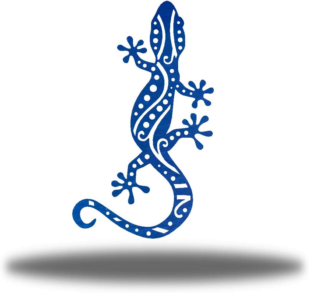 Riverside Designs Metal Gecko Lizard Outdoor Wall Decor Garden Art Decoration | Made in the USA | Multiple Sizes and Colors (Red, 12" L x 7" W)