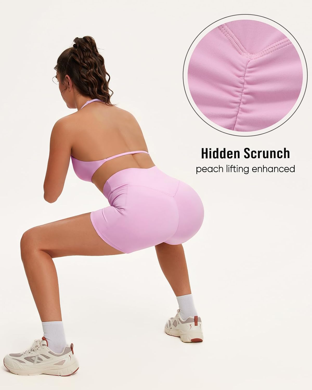 OMKAGI 2 Piece Workout Sets for Women Open Back Strappy Sports Bra Matching Gym Outfits with Pockets