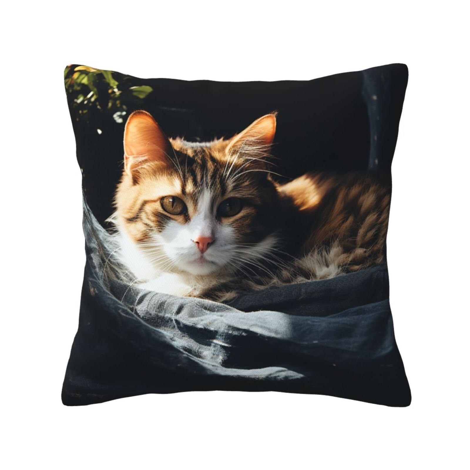 FodPand Resting Cat Throw Pillow Covers 20"X20" Super Soft Cozy Pillows Case Morden Decorative Cushion Cover for Sofa Couch Bed Home Decor
