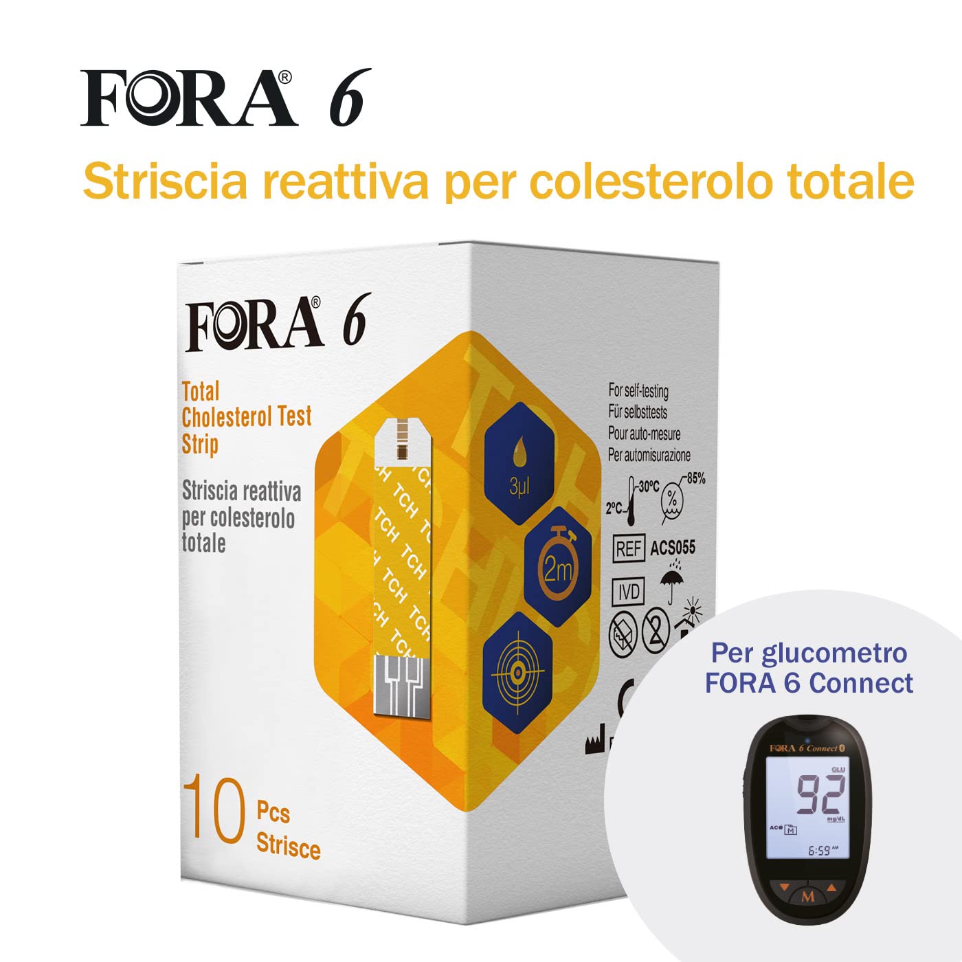 FORA Cholesterin Teststreifen 10 stück (box)