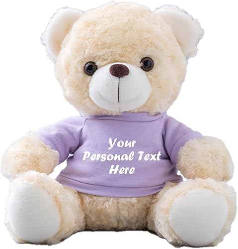 Oso de peluche blanco personalizado, oso de peluche personalizado con texto personalizado como regalo personalizado para ellaél en el día de San