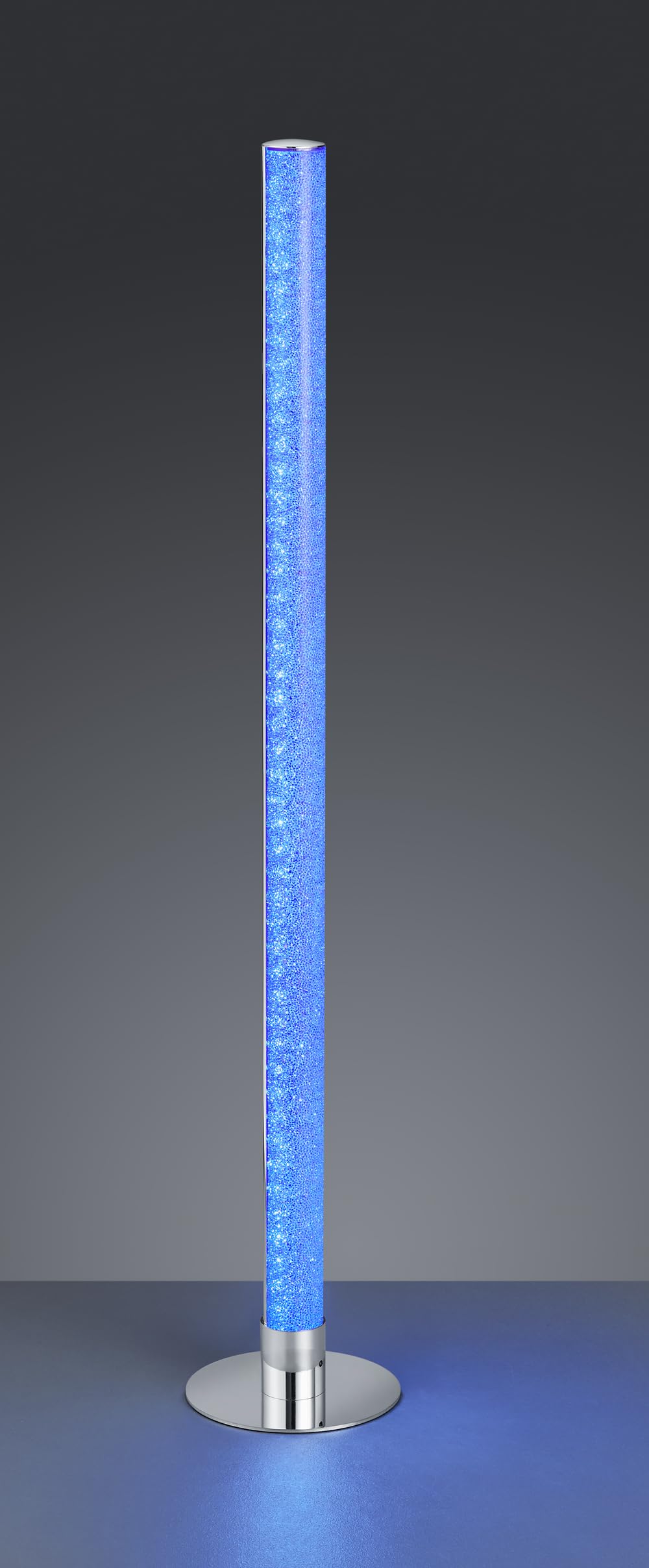 Reality Leuchten LED Stehleuchte Leia R42571100, Metall Chrom, Acryl Kristalleffekt, inkl. 10 Watt LED, Fernbedienung, Farbwechsel, Dimmer