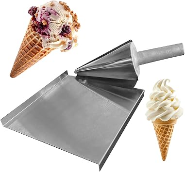 Ice Cream Waffle Cone Roller, Stainless Steel Waffle Cone Shaper Tool Nonstick Waffle Cone Mold for Restaurant, Home Kitchen, Bakeries