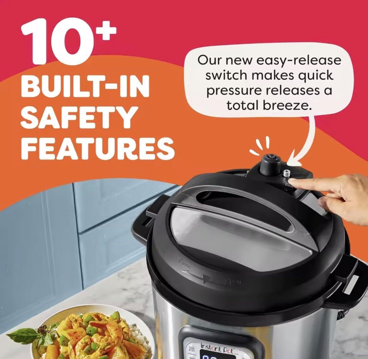 Instant Pot Duo 7-in-1 Electric Pressure Cooker, 6 Quart, Stainless Steel, 13 One-Touch Programs, Slow Cooker, Rice Steamer