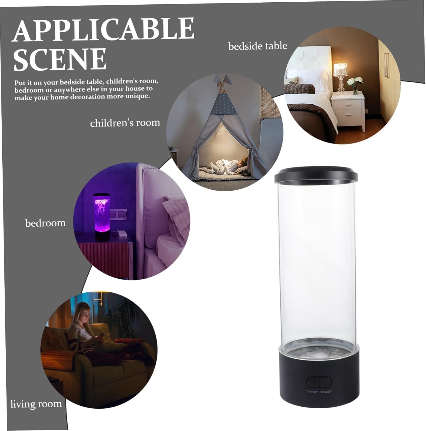 Homoyoyo 1set Luminous Jellyfish Night Lamp Medium Led Atmosphere Light for Home Decor Simulates Deep Sea Environment for Bedroom Living Room and Parties