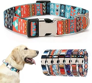 Soft Durable Dog Collar with Metal Buckle, Quick Release Puppy Collars Adjustable for Small Medium Large Pet Dogs and Kitten Cat Maya M