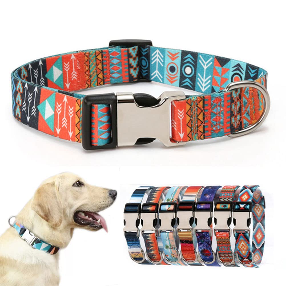 Soft Durable Dog Collar with Metal Buckle, Quick Release Puppy Collars Adjustable for Small Medium Large Pet Dogs and Kitten Cat Maya M