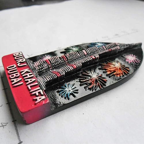 Miniatura 2 de Dubai Burj Khalifa 3D imán de nevera turístico recuerdo etiqueta engomada del viaje, imán del refrigerador de Dubai, colección de decoración del