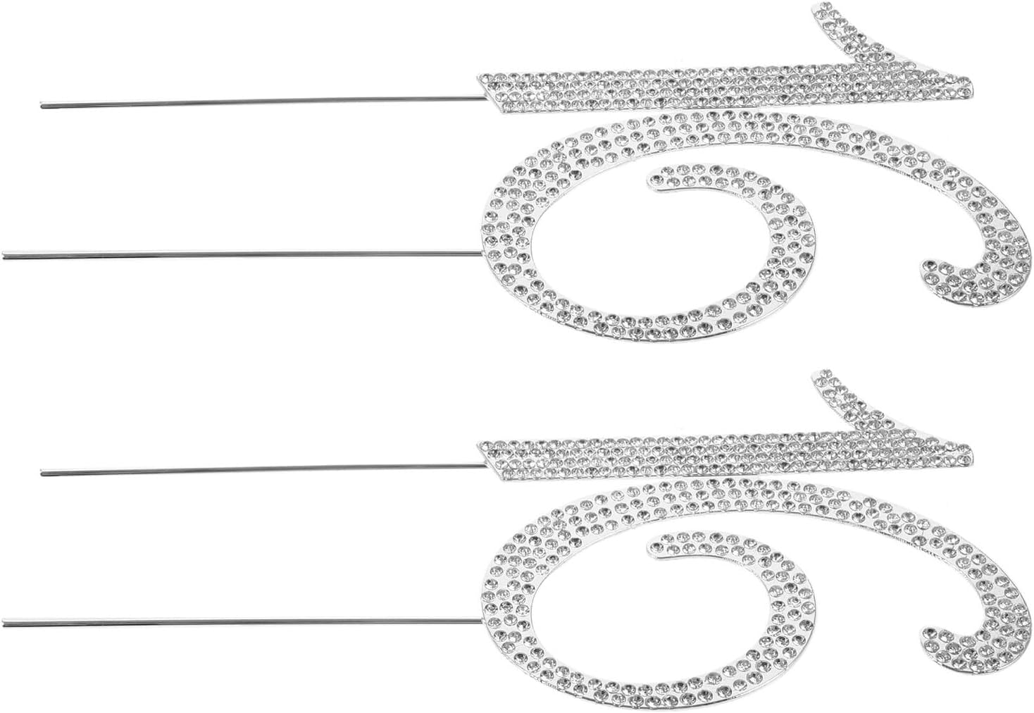 16th Birthday Cake Topper Rhinestone Silver Crystal Decoration for Sixteen Party Anniversary 2pcs Non-edible Cake Number Topper