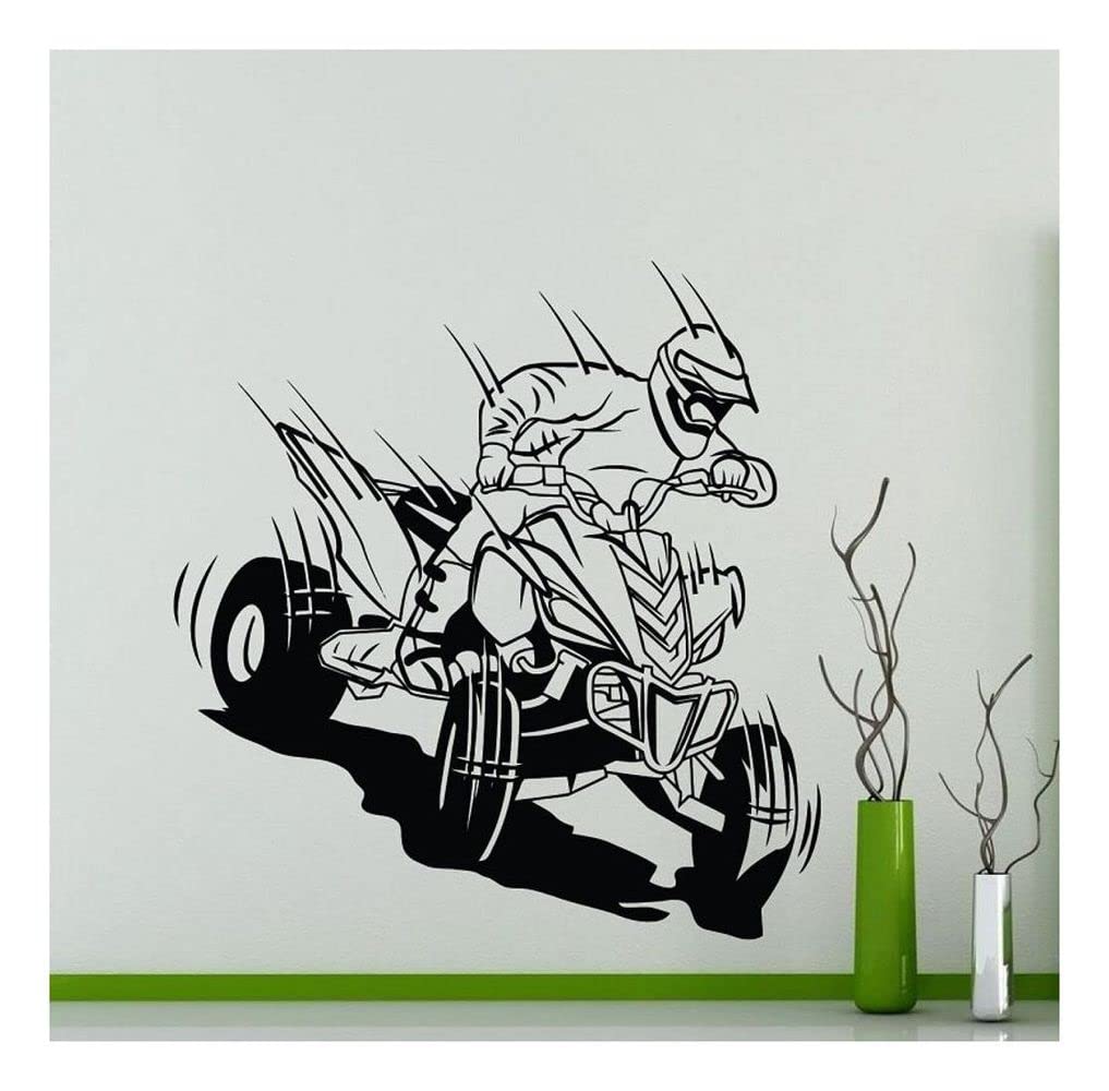 GADGETS WRAP Four-Wheeled Off-Road Motorcycle Vinyl Wall Stickers Racing Extreme Sports Enthusiasts Off-Road Racing Club Home Wall Decal Wall Decoration Decal Sticker