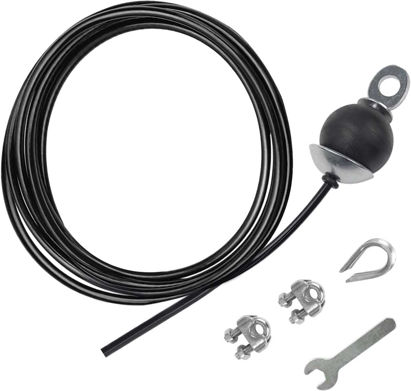 LFJ Replacement Gym Cable Fitness Pulley Cable Steel Wire Rope for Cable Machine Home Gym Weight Lift Pulley System (Black Adjustable, 275)