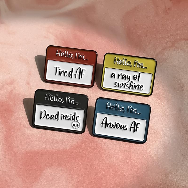 Image of Fun Dialog Enamel Brooch Pins - Express Your Mood with Humor