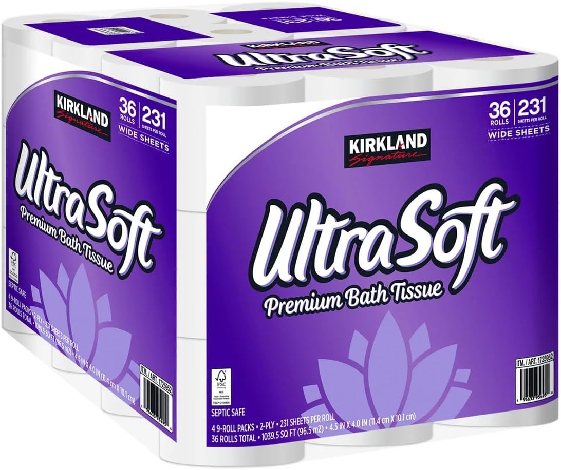 Kirkland Signature Ultra Soft Bath Tissue, 2-Ply, 231 Sheets, 36 Rolls