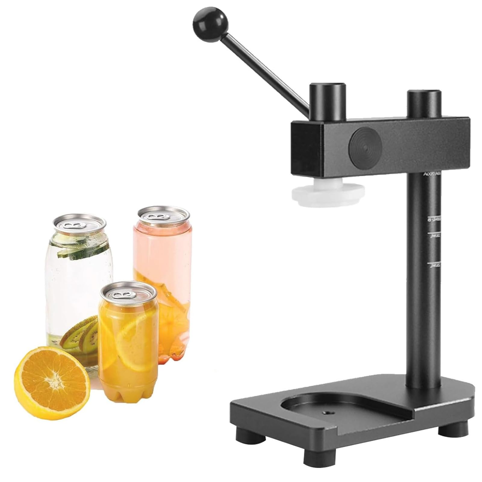 YNIYUJKL Manual Can Sealer Machine For Pet Bottles And Cans With Adjustable Height And Anti-Slip Silicone Head,Black